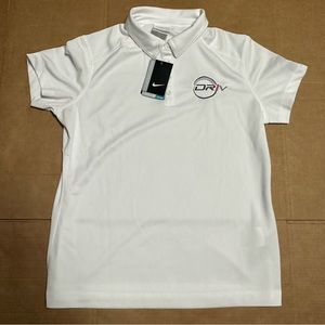 Nike Golf Polo Shirt Womens Large White Short Sleeve Dri Fit DR1V 354064-100 NWT